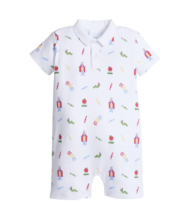 Little English School Days Polo Romper
