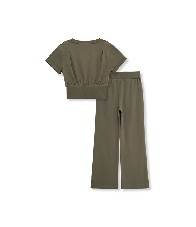 Habitual Olive Tucked S/S Pant Set