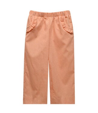 vive la fete Orange Gingham Ruffle Pocket Pant