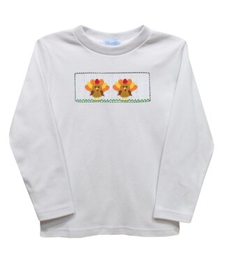 vive la fete White Knit Turkeys L/S Boys Tee