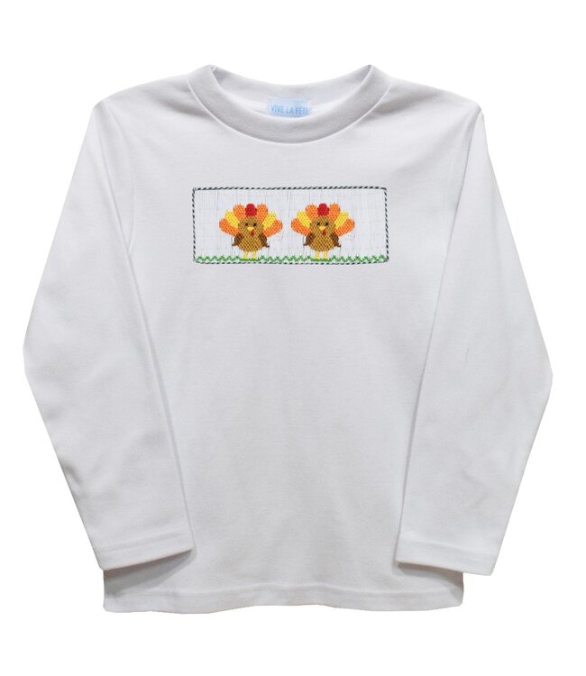 vive la fete White Knit Turkeys L/S Boys Tee