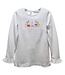 vive la fete White Knit Ruffle Birthday Smocked L/S Girls Tee