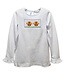 vive la fete White Knit Turkeys Smocked L/S Ruffle Girls Tee
