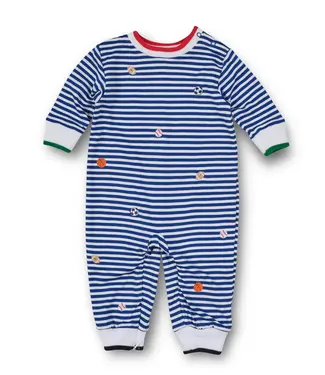 Florence Eiseman Stripe Knit Longall w/Sports Balls