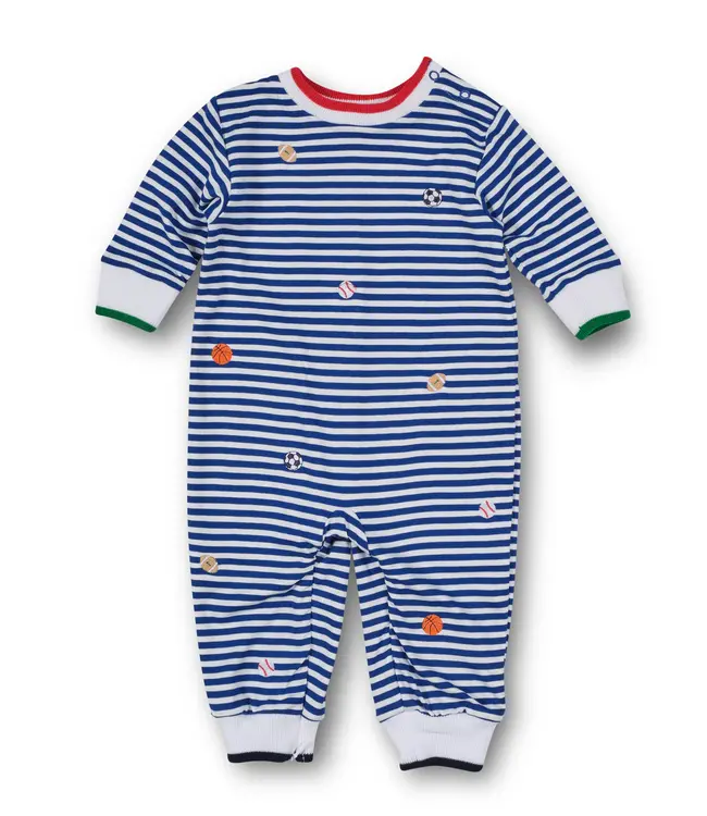 Florence Eiseman Stripe Knit Longall w/Sports Balls