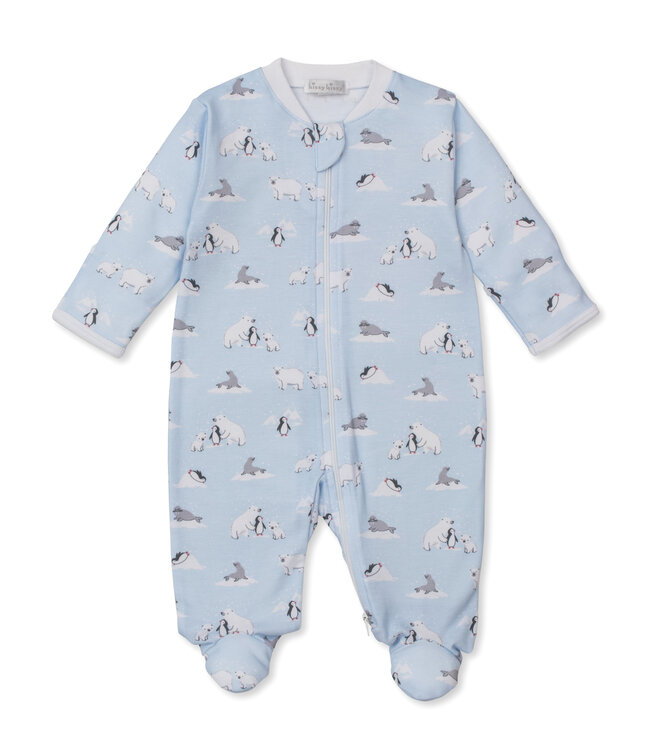 Kissy Kissy Blue Artic Awe Footie W/Zip