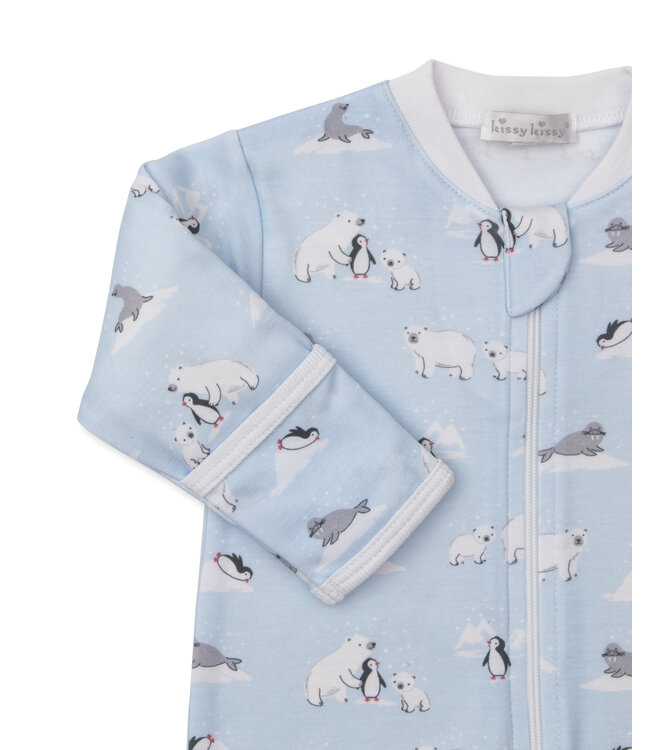 Kissy Kissy Blue Artic Awe Footie W/Zip