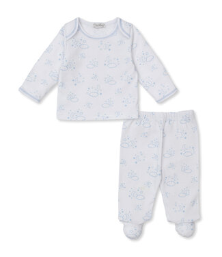Kissy Kissy Blue Cheerful Good Night Footed PJ Set