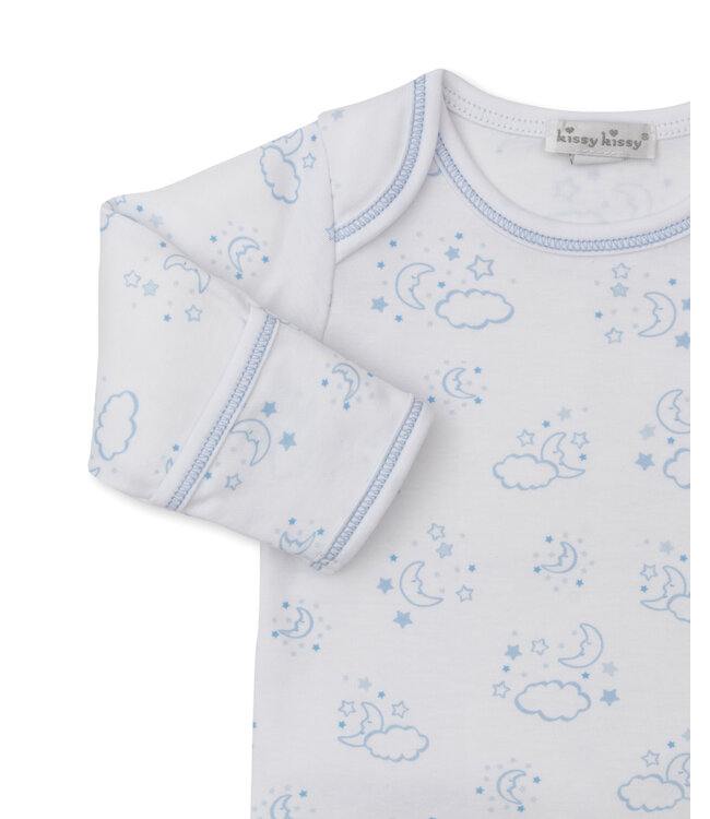 Blue Cheerful Good Night Footed PJ Set