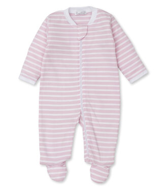 Kissy Kissy Pink Team Stripes Footie w/Zip