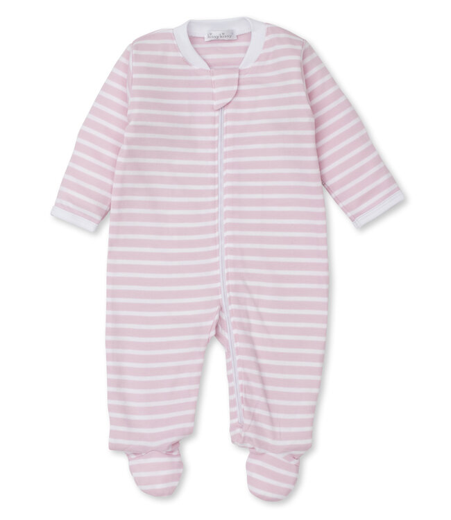Kissy Kissy Pink Team Stripes Footie w/Zip