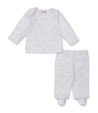 Kissy Kissy Pink Cheerful Good Night Footed Pant Set
