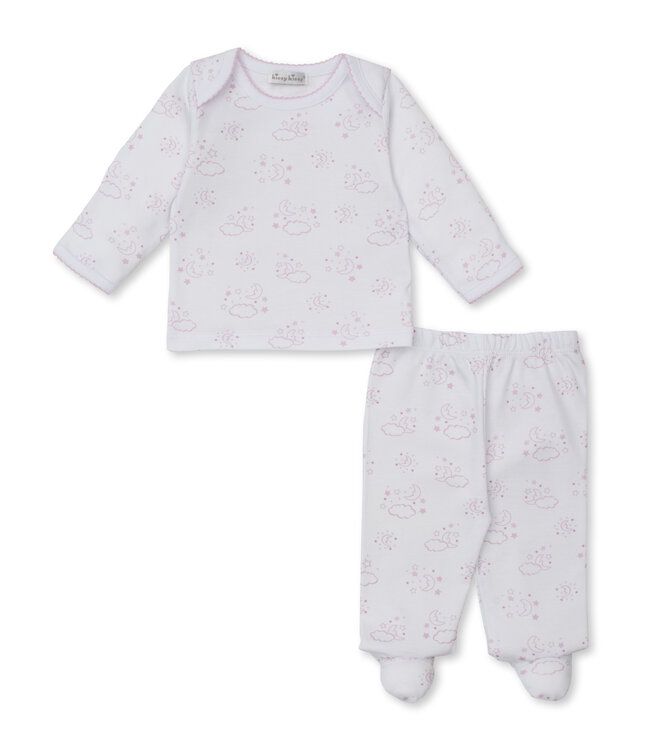 Kissy Kissy Pink Cheerful Good Night Footed Pant Set