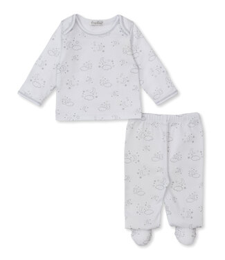 Kissy Kissy Silver Cheerful Good Night Footed Pant Set