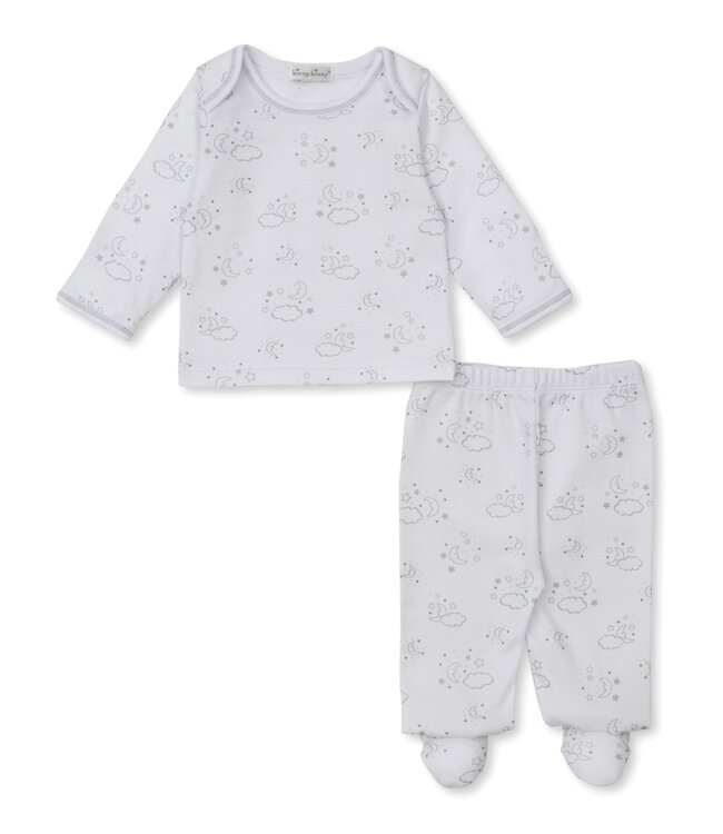Kissy Kissy Silver Cheerful Good Night Footed Pant Set