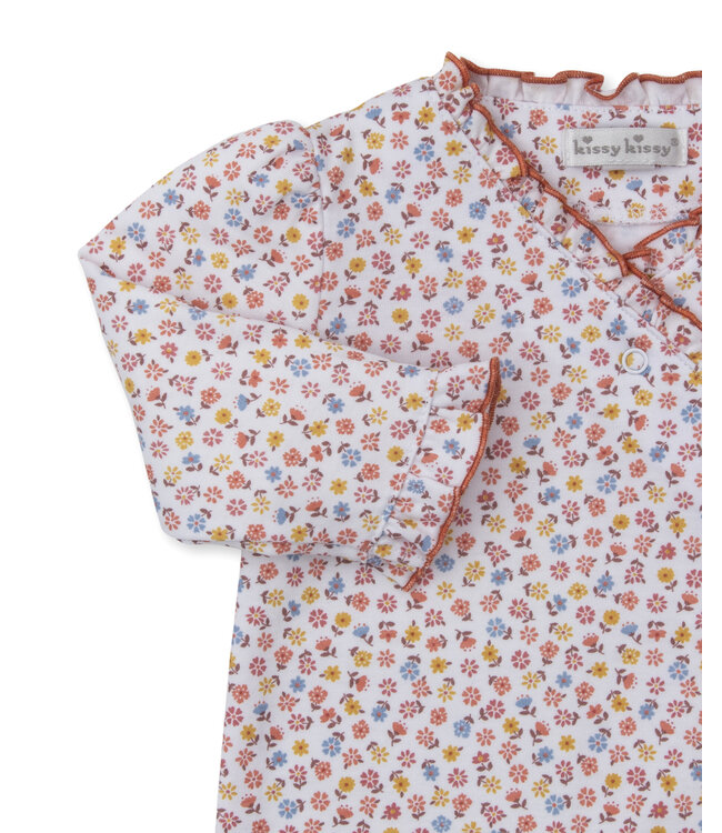 Kissy Kissy Patchwork Pumpkin Floral Footie