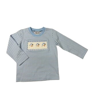 Delaney Blue Smocked Santa L/S T-Shirt