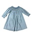 Delaney Blue Floral Smocked L/S Bishop Dress