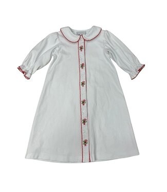 Delaney White Button Front L/S w/Candy Canes Daygown