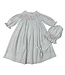 Delaney White L/S Smocked Pink Cross Daygown & Bonnet