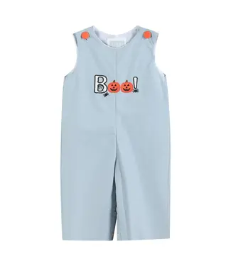 tutu&lulu Light Gray Boo Applique Overalls