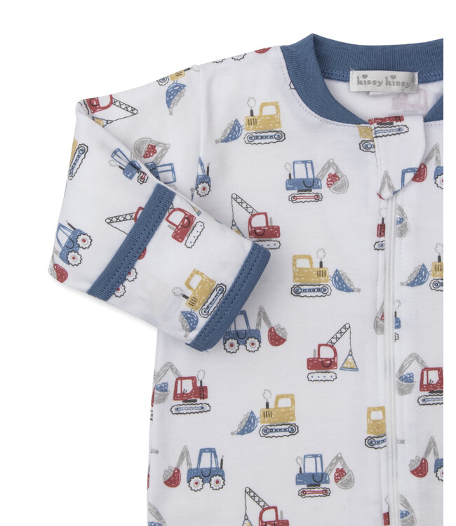 Kissy Kissy Construction Diggers Footie w/Zip