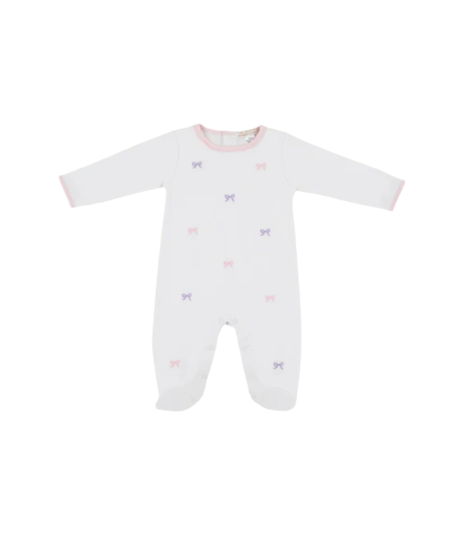 Beaufort Bonnet Worth Ave. White/Pink & Purple Bows Rock Me Romper