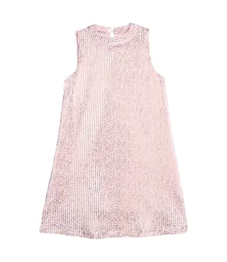 Little English Pink Crinkle Stars Swing Dress
