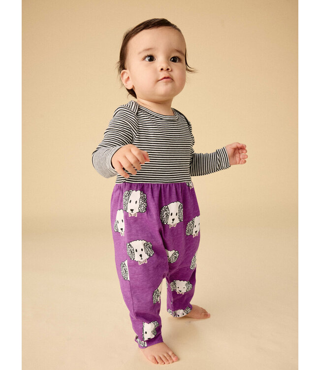 Tea Collection Maltipoo Print Mix Romper