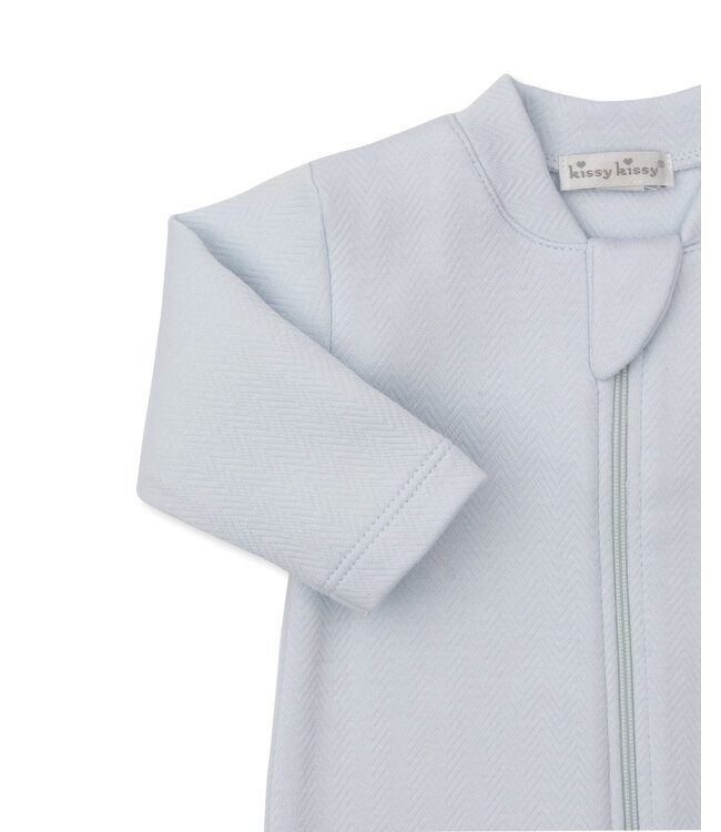 Kissy Kissy Blue Sweet Homecoming Jacquard Footie w/Zip