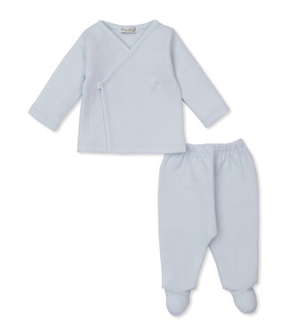 Kissy Kissy Blue Sweet Homecoming Jacquard Footed Pant Set