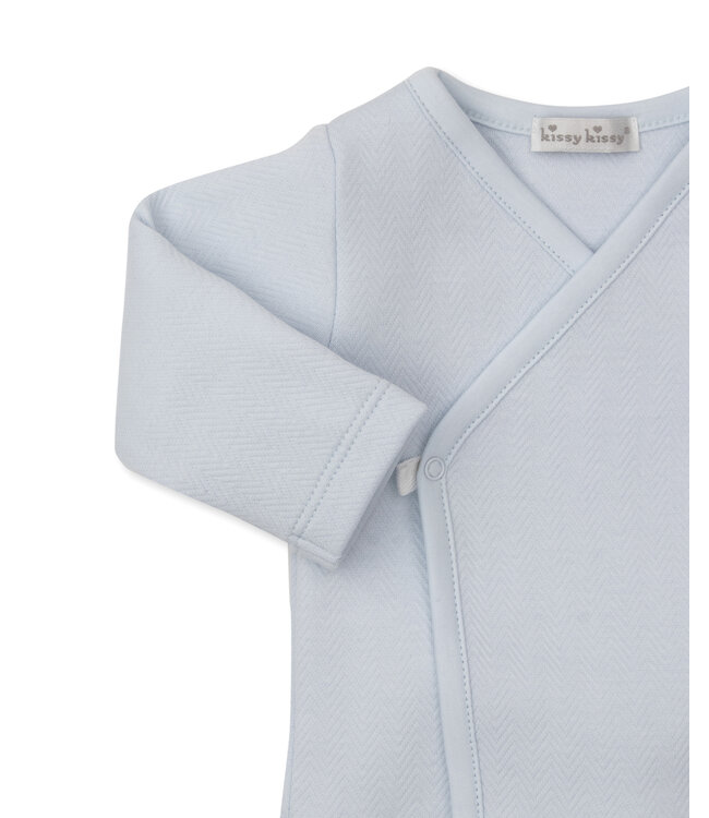 Kissy Kissy Blue Sweet Homecoming Jacquard Footed Pant Set