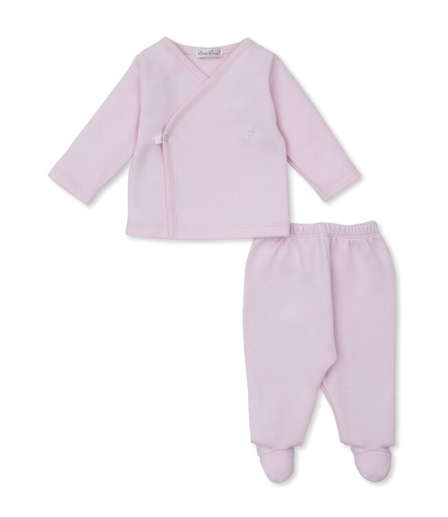 Kissy Kissy Pink Sweet Homecoming Jacquard Footed Pant Set
