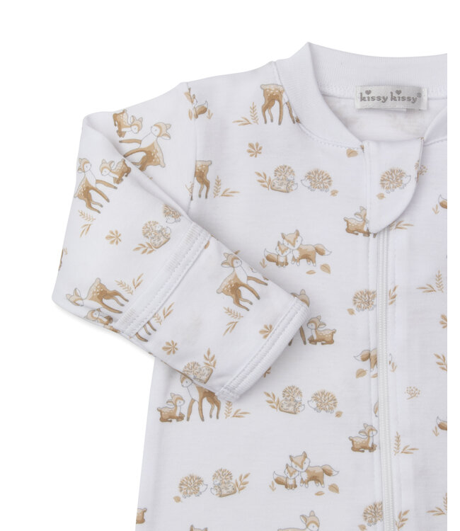 Kissy Kissy Tan Forest Fanfare Footie w/Zip