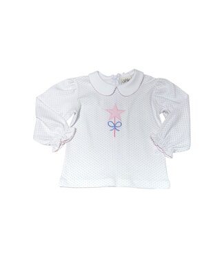 Luigi White/Lavender L/S Wand Blouse