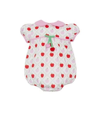 Claire & Charlie Pink/Red Apple Print S/S Bubble