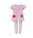Claire & Charlie Pink/Red Apple Print S/S Tunic Set