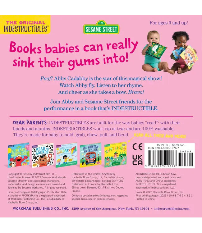 hachette book group Indestructibles: Starring Abby Cadabby