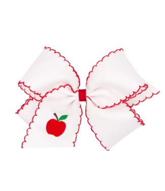 Wee Ones King Embroidered Bow - Apple