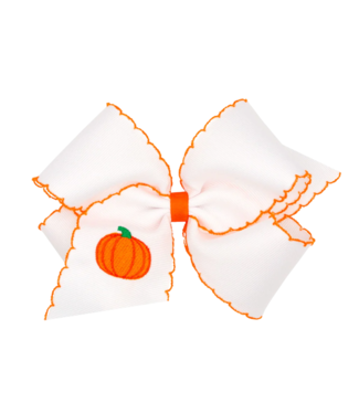 Wee Ones King Embroidered Bow - Pumpkin (PMK)