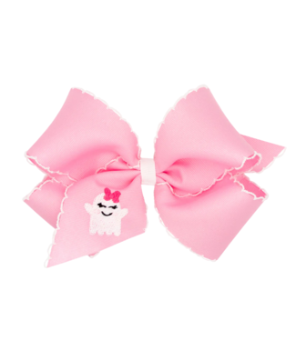 Wee Ones King Pink Embroidered Bow-GST