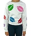 Paper Flower Light Gray Rhinestone Footballs Sweatshirt