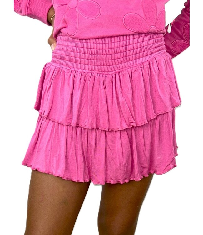 Paper Flower Azalea Pink Ruffle Skort