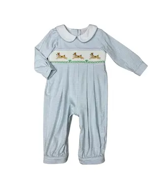 Whimsy Bay Petey Puppy Smocked Collared Romper