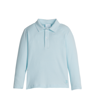Little English Sky Stripe L/S Polo