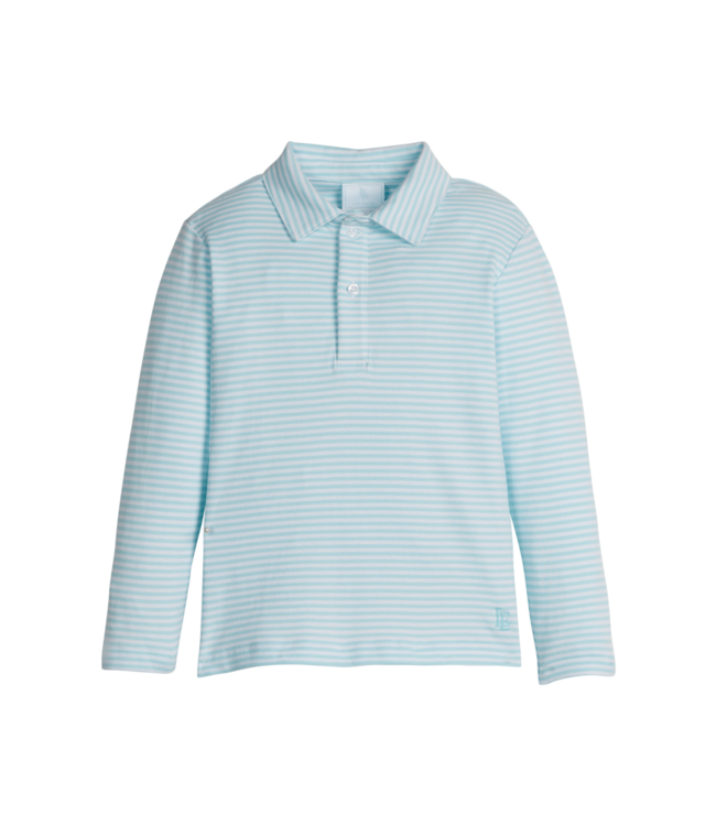 Little English Sky Stripe L/S Polo