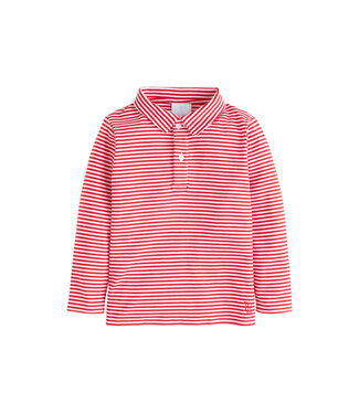 Little English Red Stripe L/S Polo