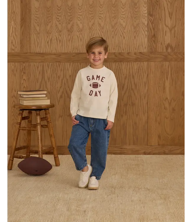 Rylee & Cru Natural Game Day L/S Paneled Tee