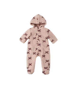 Rylee & Cru Blush Bows Fleece Jumpsuit