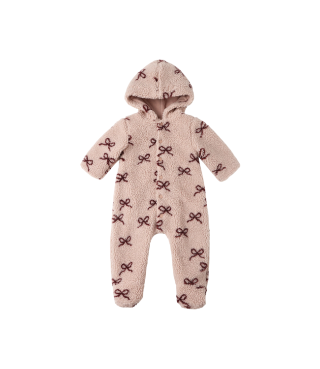 Rylee & Cru Blush Bows Fleece Jumpsuit